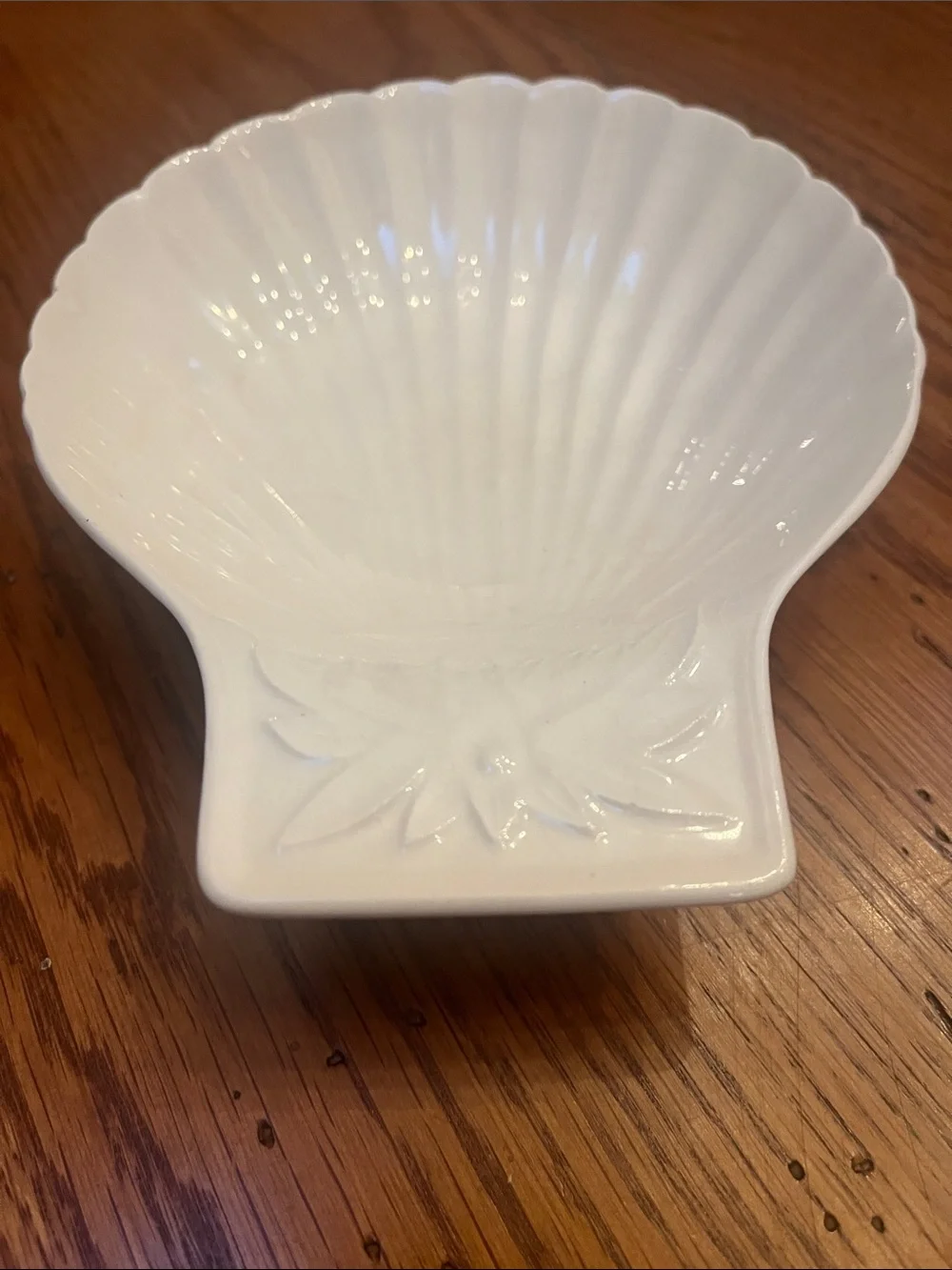 Vintage France Apilco White Porcelain Scallop Clam Shell Dish Trinket Nautical